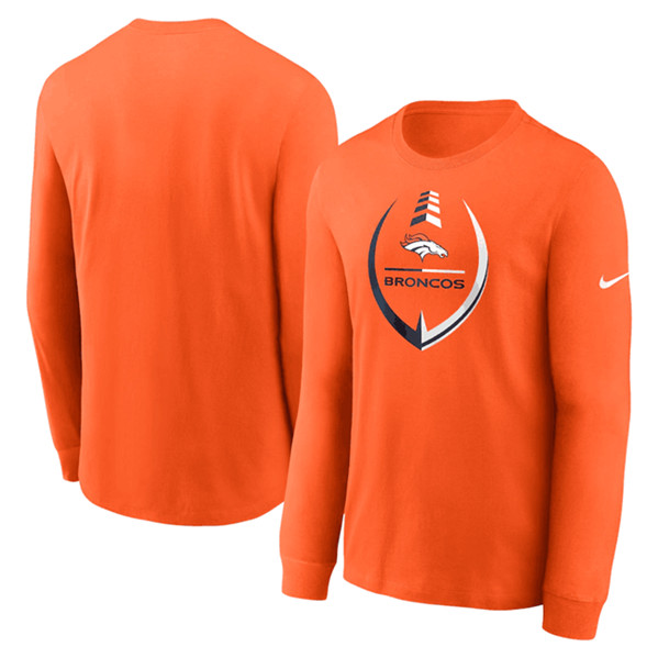 Men's Denver Broncos Orange Icon Legend Performance Long Sleeve T-Shirt